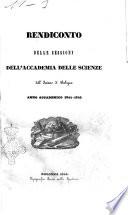 Rendiconto delle sessioni dell'Accademia delle Scienze dell'Istituto di Bologna