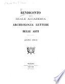 Rendiconto delle tornate e dei lavori dell'Accademia di Archeologia, Lettere e Belle Arti