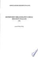 Repertorio bibliografico degli ispanisti italiani, 1992