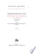 Repertorio bibliografico della letteratura tedesca in Italia, a cura dell'Istituto italiano di studi germanici in Roma