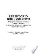Repertorio bibliografico delle opere di interesse ispanistico (spagnolo e portoghese pubblicate prima dell'anno 1801 in possesso delle biblioteche veneziane