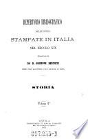 Repertorio bibliografico delle opere stampate in Italia nel secolo XIX
