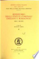 Repertorio degli statuti comunali emiliani e romagnoli