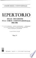 Repertorio delle decisioni della Corte costituzionale