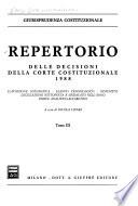 Repertorio delle decisioni della Corte costituzionale