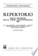 Repertorio delle decisioni della Corte costituzionale