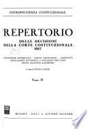 Repertorio delle decisioni della Corte costituzionale