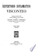 Repertorio diplomatico Visconteo