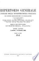 Repertorio generale annuale della Giurisprudenza italiana