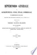 Repertorio generale di giurisprudenza civile, penale, commerciale ed amministrativa del regno dall'anno dell'unificazione legislativa (1866) a tutto il 1875