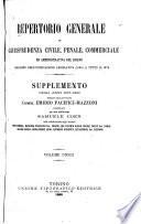 Repertorio generale di giurisprudenza civile, penale, commerciale ed amministrativa del regno