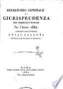 Repertorio generale di giurisprudenza dei tribunali romani