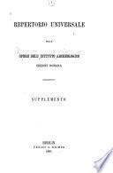 Repertorio universale delle opere dell'Instituto archeologico, Supplemento