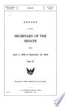 Report of the Secretary of the Senate