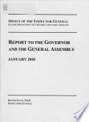 Report to the Governor and General Assembly