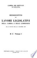 Resoconto dei lavori legislativi della camera e delle commissioni