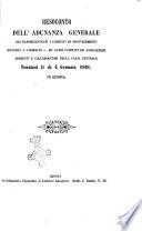 Resoconto dell'adunanza generale dei rappresentanti i comitati di provvedimento soccorso a Garibaldi, ed altri comitati ed associazioni aderenti e collaboratori della Cassa centrale, tenutasi il di 4 Gennaio 1861 in Genova