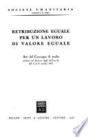RETRIBUZIONE EGUALE PER UN LAVORO DI VALORE EGUALE