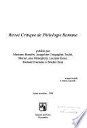 Revue Critique de philologie romane