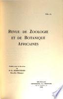 Revue de zoologie et de botanique africaines