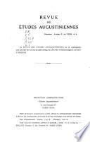 Revue des études augustiniennes