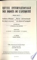 Revue internationale des droits de l'antiquité