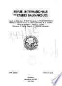Revue internationale des études balkaniques