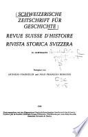 Revue suisse d'histoire