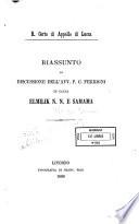 Riassunto di discussione dell'avv. P. C. Ferrigni in Causa Elmilik N. N. E. Samama