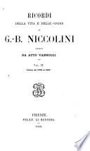 Riccordi della vita e delle opere di G.-B. Niccolini: Lettere dal 1824 al 1857