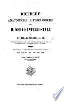 Ricerche anatomiche e fisiologiche sopra il nervo intercostale. Prima versione italiana