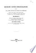 Ricerche critico-bibliografiche intorno alla storia naturale del Messico di Fr. Hernandez ... Memoria presentata all' Accademia Pontificia de' Nuovi Lincei nella sessione del 10 giugno 1860