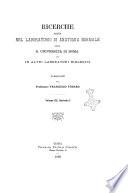 Ricerche fatte nel Laboratorio d'anatomia normale della R. Università di Roma ed in altri laboratori biologici