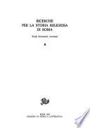 Ricerche per la storia religiosa di Roma