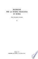 Ricerche per la storia religiosa di Roma