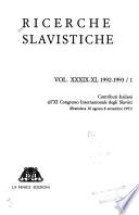 Ricerche slavistiche