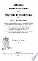 Ricerche storico-analitiche sugli scrittori di veterinaria per G.B. Ercolani