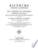 Ricerche storico-canoniche ... intorno la chiesa, il convento, e la Fabbrica della Ss. Nunziata di Parma (etc.)