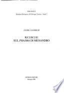 Ricerche sul Phasma di Menandro