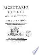 Ricettario sanese diviso in quattro parti
