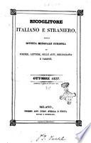 Ricoglitore italiano e straniero, ossia rivista mensuale europea di scienze, lettere, belle arti, bibliografia e varieta