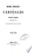 Ricordi biografici e carteggio di Vincenzo Gioberti