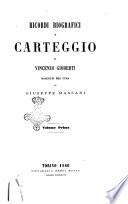 Ricordi biografici e carteggio di Vincenzo Gioberti