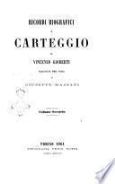 Ricordi biografici e carteggio di Vincenzo Gioberti raccolti per cura di Giuseppe Massari