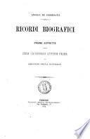 Ricordi biografici pagine estratte dalla storia contemporanea letteraria italiana in servigio della gioventù Angelo De Gubernatis