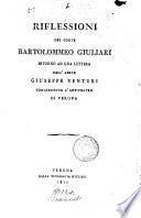 Riflessioni intorno ad una lettera dell'abate Giuseppe Venturi concernente l'anfiteatro di Verona