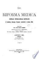 Riforma medica giornale internazionale quotidiano di medicina, chirurgia, farmacia, veterinaria e scienze affini