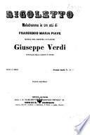 Rigoletto. Melodramma, etc. [Vocal score.]