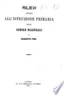 Rilievi intorno all'istruzione primaria delle scuole comunali di Giuseppe Fedi