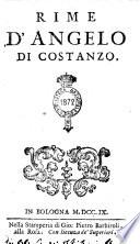 Rime D'Angelo di Costanzo.